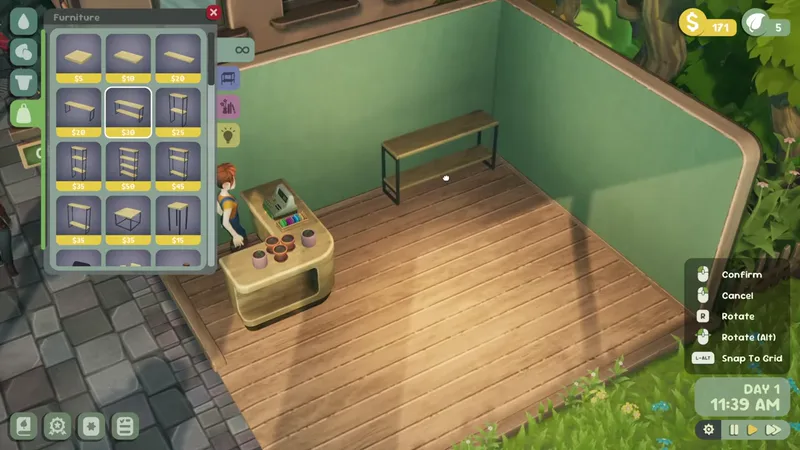 Leafy Corner reduced watering option in the settings menu